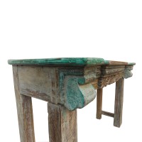 Distressed Antique Finish Wooden Console