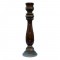 Wooden Candle Stand - Polish & Brass
