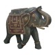 Wooden Rustic Elephant - Distressed Painted, Brass Art Wooden Rustic Elephant - Distressed Painted, Brass Art
