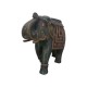 Wooden Rustic Elephant - Distressed Painted, Brass Art