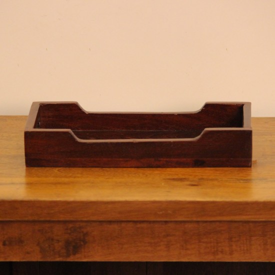 Small Polished Wooden Serving Tray Compact wooden tray with smooth polished finish designed for serving and daily use