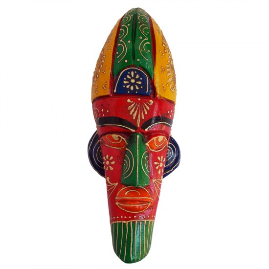 Wooden Tribal Mask Wall Piece 12 Inch