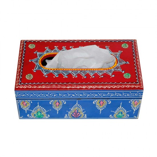 Wooden Hand-Painted Tissue Box Wooden Hand-Painted Tissue Box