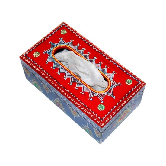 Wooden Hand-Painted Tissue Box