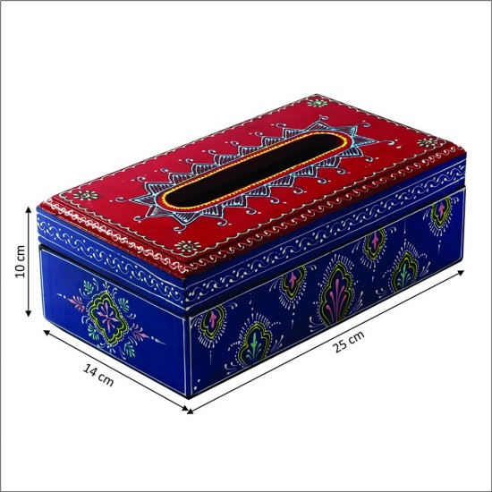 Wooden Hand Painted Tissue Box, Hand Painted Wooden Boxes India