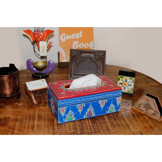 Wooden Hand-Painted Tissue Box Wooden Hand-Painted Tissue Box