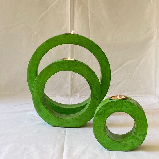 Green Round T-Light Set of 3 Green Round T-Light Set of 3