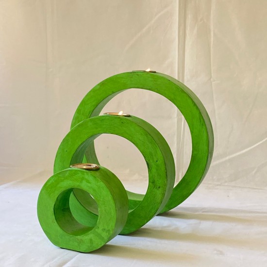 Green Round T-Light Set of 3 Green Round T-Light Set of 3