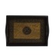 Wooden Tray - Brass Art (Set of Three) Wooden Tray - Brass Art (Set of Three)