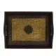 Wooden Tray - Brass Art (Set of Three) Wooden Tray - Brass Art (Set of Three)