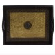 Wooden Tray - Brass Art (Set of Three) Wooden Tray - Brass Art (Set of Three)