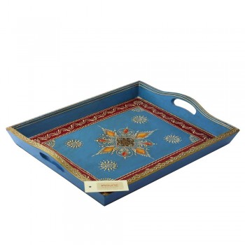 Wooden Tray - Embossed & Hand Painted