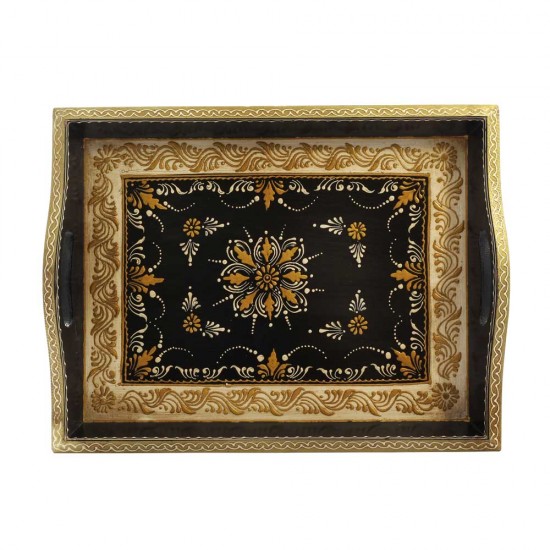 Wooden Tray - Embossed & Hand Painted