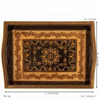 Wooden Tray - Embossed & Hand Painted