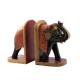 Wooden Hand Painted Elephant Book End Set Wooden Hand Painted Elephant Book End Set