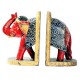 Wooden Hand Painted Elephant Book End Set Wooden Hand Painted Elephant Book End Set