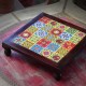 Square Wooden Tile Art Chorang- Pooja Chowki - 12 x 12 Inches Square Wooden Tile Art Chorang- Pooja Chowki - 12 x 12 Inches
