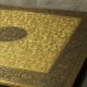 Wooden Square Pooja Chorang Embossed Brass Art 18 x 18 x 6 Inches