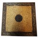 Wooden Square Pooja Chorang Embossed Brass Art 18 x 18 x 6 Inches