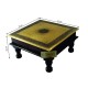 Wooden Square Pooja Chorang Embossed Brass Art 12 x 12 x 6 Inches Wooden Square Pooja Chorang Embossed Brass Art 12 x 12 x 6 Inches