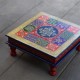 Wooden Square Pooja Chowki Hand Painted 15 x 15 x 6 Inches