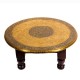 Wooden Round Pooja Chorang Set of Three- Embossed Brass Art Wooden Round Pooja Chorang Set of Three- Embossed Brass Art