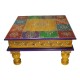 Wooden Square Pooja Chorang Hand Painted 12 x 12 x 6 Inches