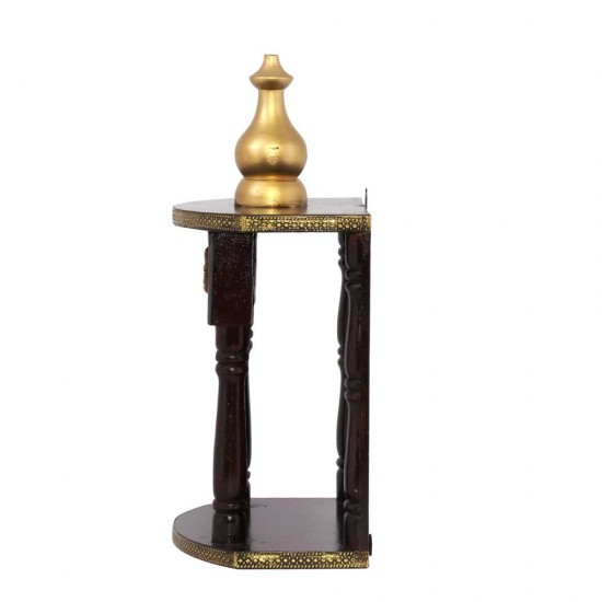 Wooden Mandir - Polished, Brass Art Wooden Mandir - Polished, Brass Art