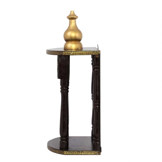Wooden Mandir - Polished, Brass Art Wooden Mandir - Polished, Brass Art