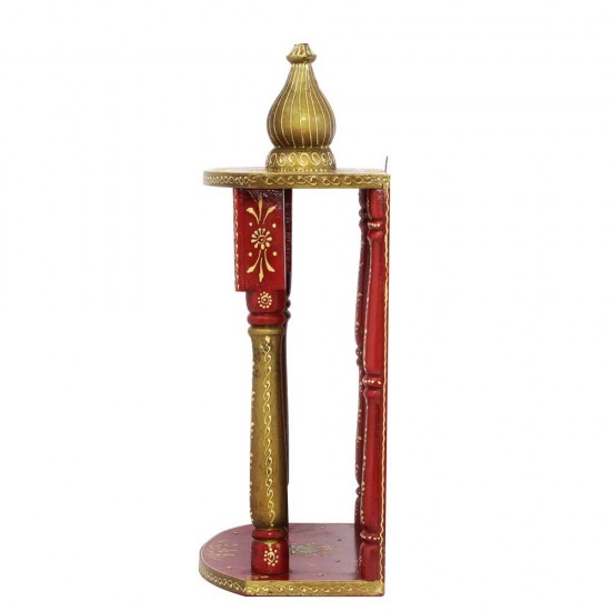Wooden Mandir - Hand Painted Wooden Mandir - Hand Painted
