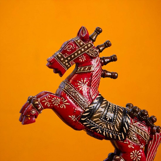 Handmade wooden horse showpiece rustic déco Handmade wooden horse showpiece rustic déco