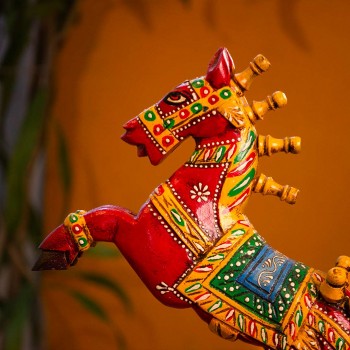 Handmade wooden horse showpiece rustic déco Handmade wooden horse showpiece rustic déco