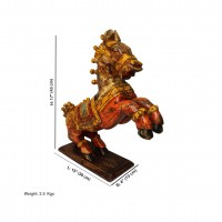 Rustic Painted Wooden Jumping Horse - Antique Finish ht 15 inches