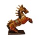 Rustic Painted Wooden Jumping Horse - Antique Finish ht 15 inches