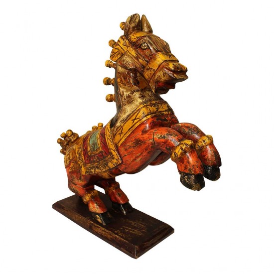 Rustic Painted Wooden Jumping Horse - Antique Finish ht 15 inches Rustic Painted Wooden Jumping Horse - Antique Finish ht 15 inches