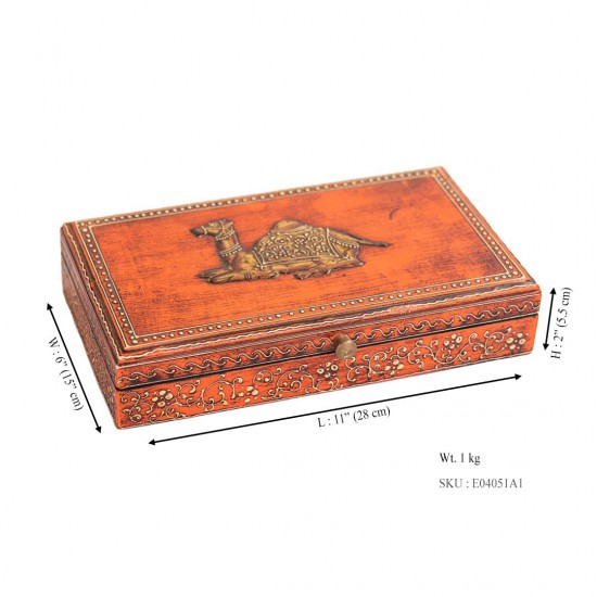Orange Box with Camel Embossed on Top - Small Orange Box with Camel Embossed on Top - Small