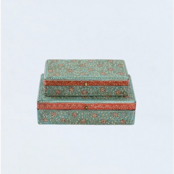 Wooden jewellery Box with fine hand painted art - Set of 2