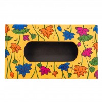 Wooden Yellow Hand-Painted Tissue Box