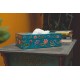 Wooden Blue Hand-Painted Tissue Box