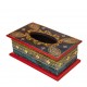 Wooden Green Hand-Painted Tissue Box Wooden Green Hand-Painted Tissue Box