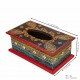 Wooden Green Hand-Painted Tissue Box Wooden Green Hand-Painted Tissue Box