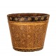 Wooden Bucket/Planter With Brass Art - Small 