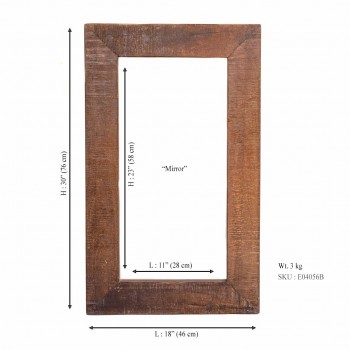 Rough Wood Rectangular Mirror Frame Dark Polish Rough Wood Rectangular Mirror Frame Dark Polish