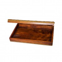 antique brass work wodden box ( 10 x 16 inch)