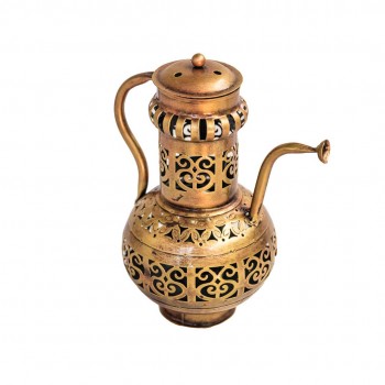 surahi pot shaped perforated T-light holder and lantern