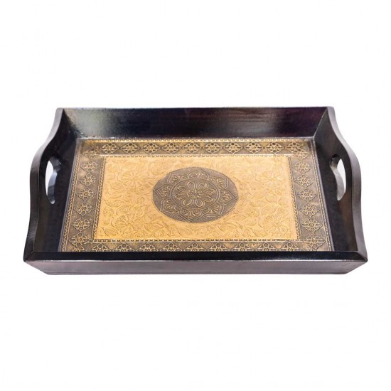 Wooden brass artwork Tray 11 x 14 inch