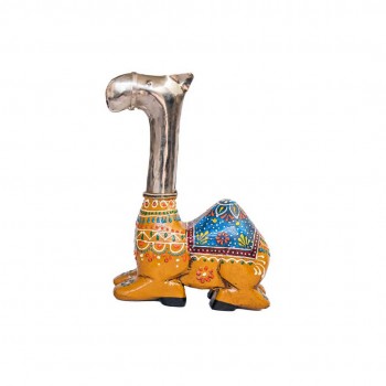 Wooden Hand painted Camel Showpiece 8 x 9 inch