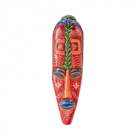 Handmade Wooden Mask Tribal (Red)