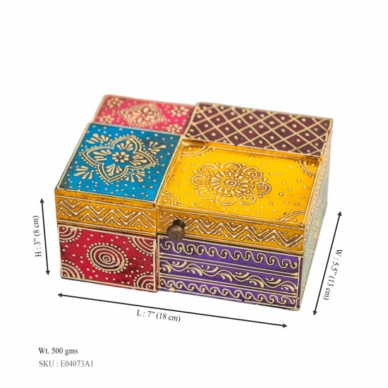 Colorful Oriental jewellery box And Organizer 5.5 x 7 inch  