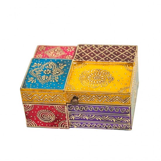 Colorful Oriental jewellery box And Organizer 7.5 x 9 inch  